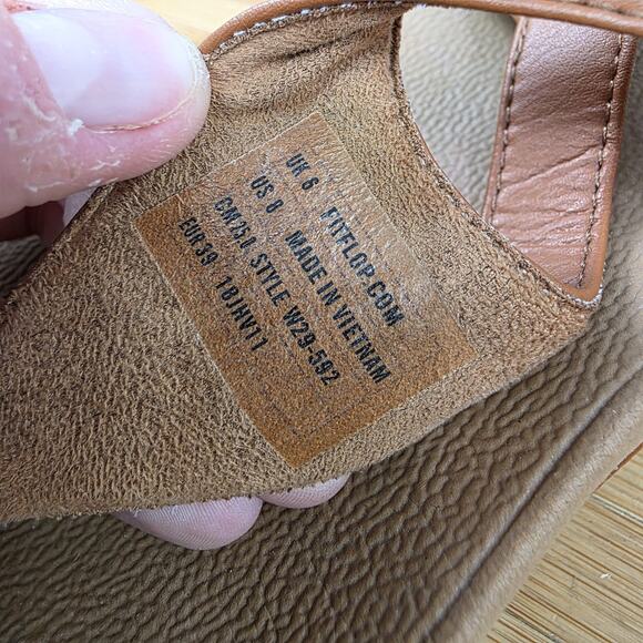 FitFlop Skylar Back Strap Toe Post Sandals Brown Leather womens size 8 - Picture 7 of 7